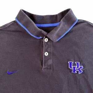 Vintage Kentucky Wildcats Polo Men’s XL Faded Black Single Swoosh UK Cotton Y2K